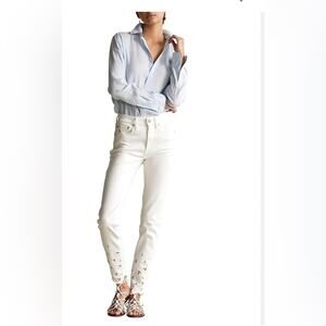 New POLO RALPH LAUREN TOMPKINS SKINNY HIGH RISE ANKLE JEANS White
